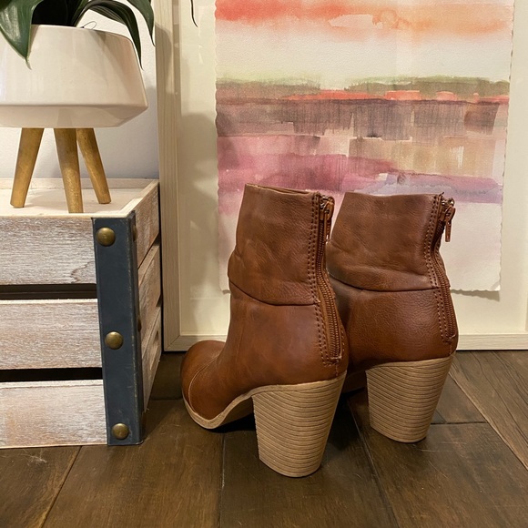 Brown Faux Leather Boots - Picture 2 of 2